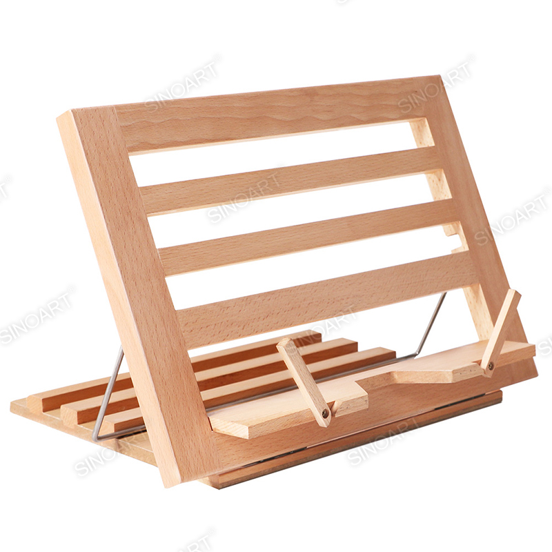 34x23.8x22.5cm Book Stand Adjustable Cookbook Holder Reading Desk for Music Books Textbook Tablet iPad Portable Wooden Easel 