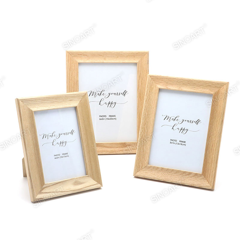 Wood Finish Frame Wall Mounted with Easel Stand Picture Frame Photo Frame