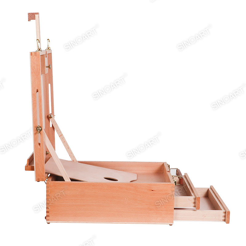 Foldable Large Size Multi-drawer Wooden Box Easel