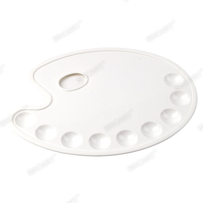 9 wells Plastic Palette 29x22cm White Oval Shaped Palette