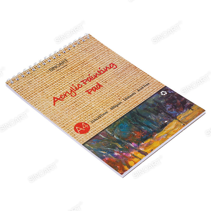 10 sheets Acrylic Painting Pad 400gsm Acid free Spiral Bound Artist Paper