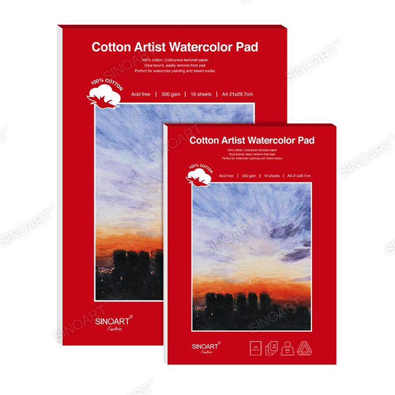 100% cotton Artist Watercolor Pad 16 sheets Artist Paper