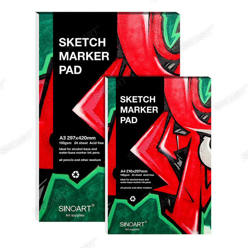 24 sheets Sketch Marker Pad 100gsm special treated Artist Paper
