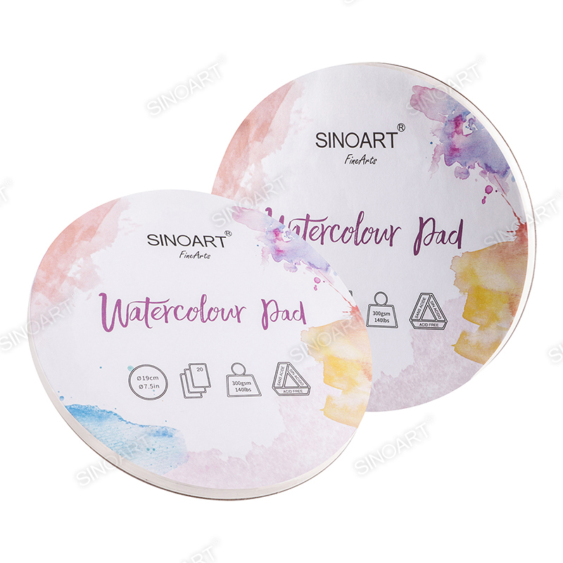 20 sheets Round Artist Watercolor Pad 300gsm Artist Paper