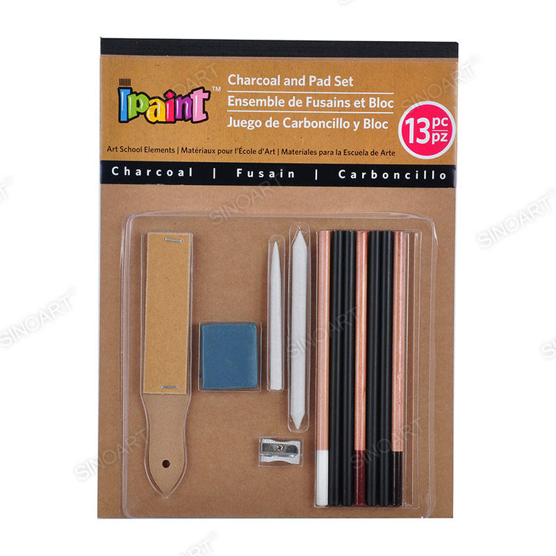 13pcs Charcoal Pencil Pad Set Art Set