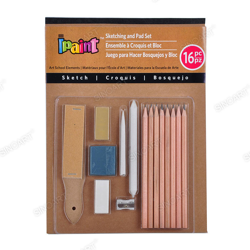 16pcs Sketching Pencil Pad Set Art Set 