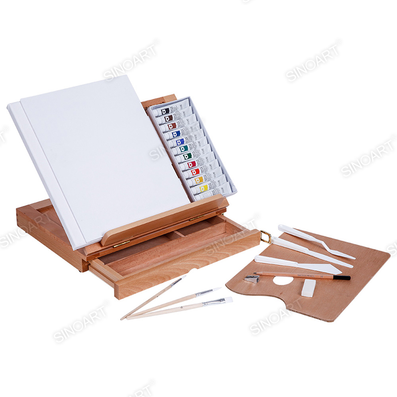 23pcs Acrylic Painting Set wooden box easel art set