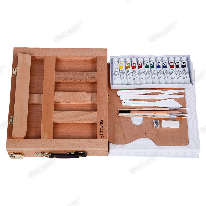 23pcs Oil Painting Set wooden box easel art set