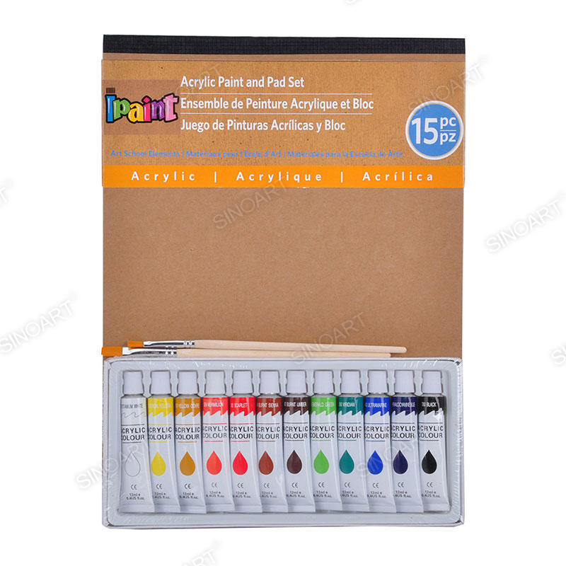 15pcs Acrylic Paints Pad Set Art Set 