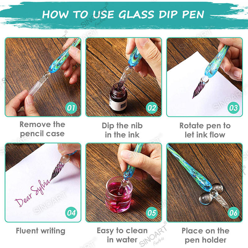 3pcs Glass Dip Pen Calligraphy Set Art Set
