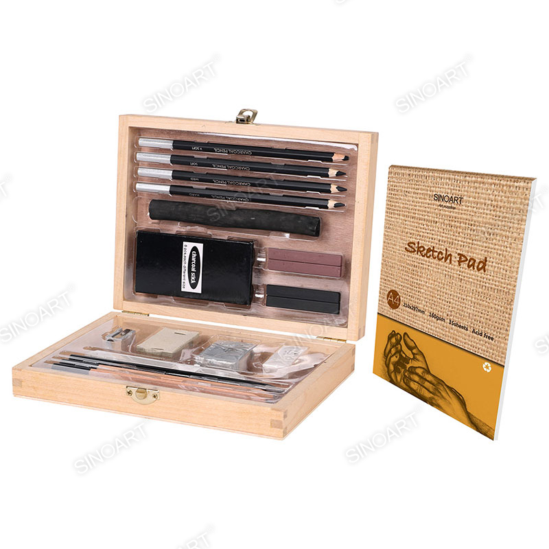 26pcs Wooden Box Sketch Set Art Set 