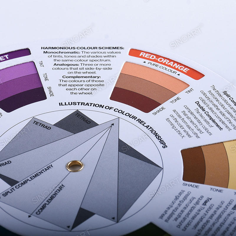 Printed cardboard Artist Paint Color Mixing Guide Wheel