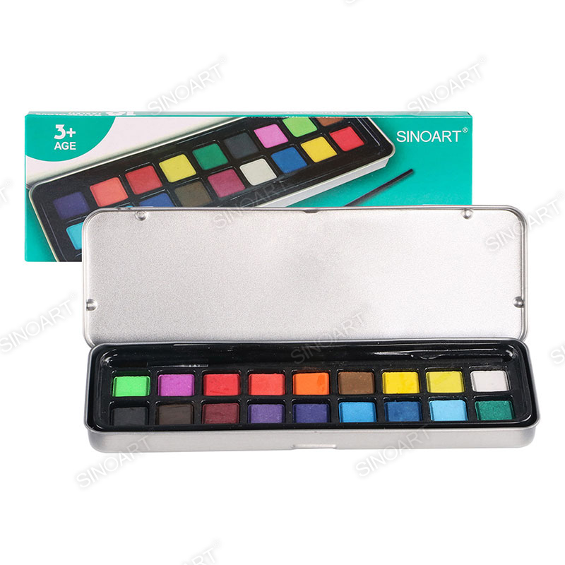 Watercolor cakes in Tin box watercolor paints