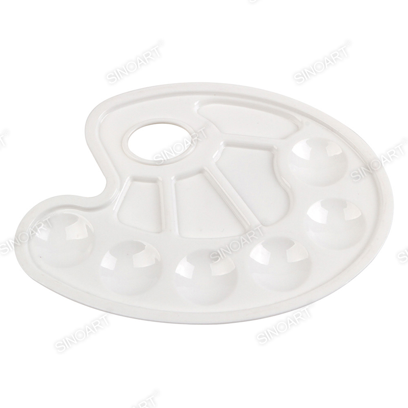 23x17cm Plastic palette 10 Well Oval Shaped White Palette 