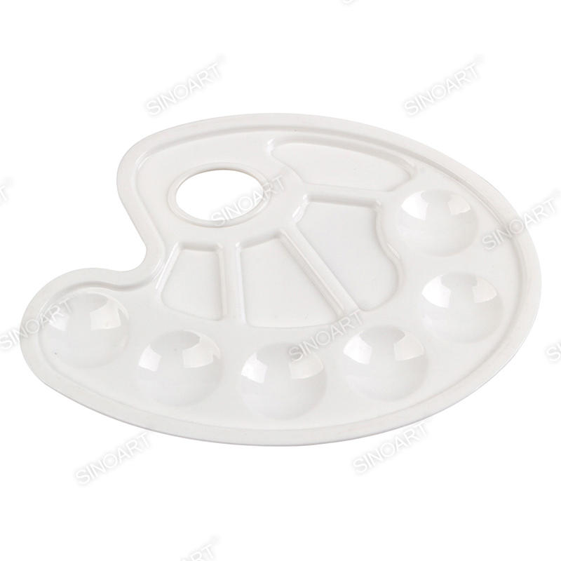 23x17cm Plastic palette 10 Well Oval Shaped White Palette 