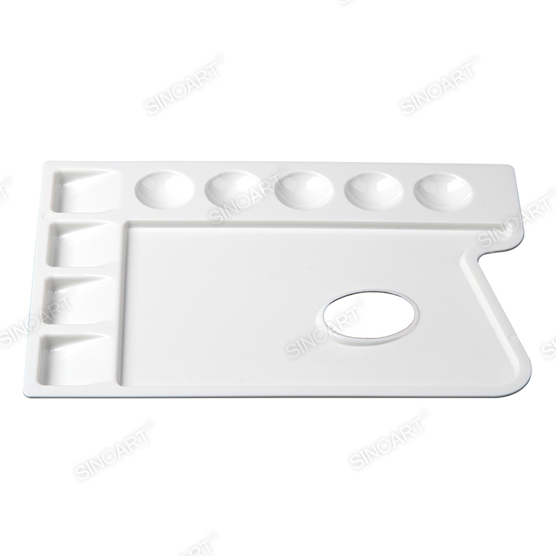 9 wells Plastic palette 30x22cm White Rectangular Watercolor Palette 