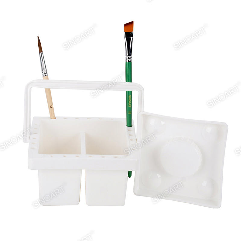 18.5x18x9cm Plastic brush washer With lid tote palette
