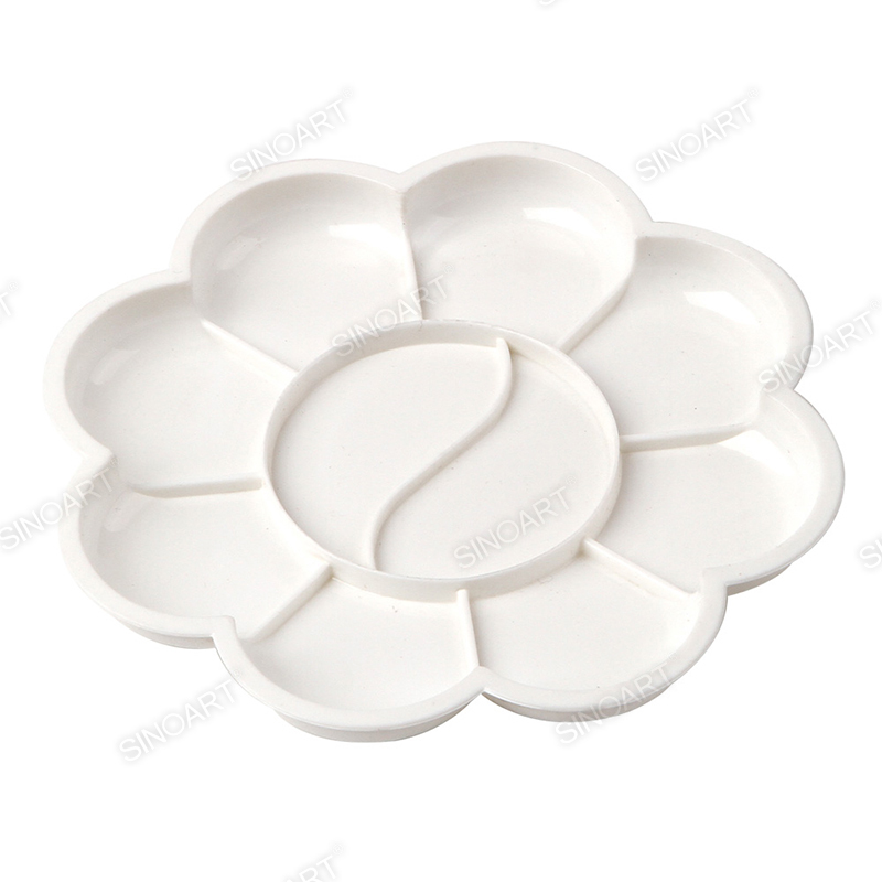 Dia. 13.5cm Plastic Palette 10 wells White Palette