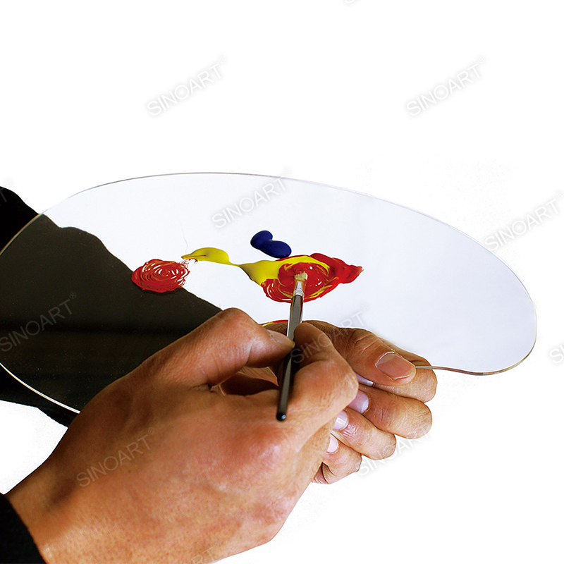 Acrylic Palette Rectangular transparent Thumb Hole Palette