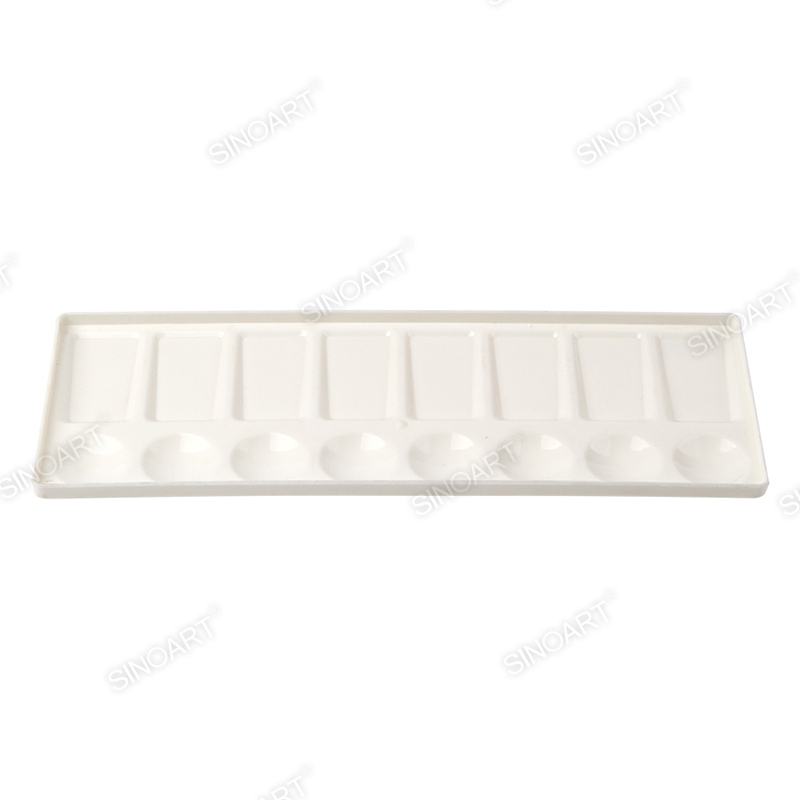 16 wells Plastic palette 11x30.5cm Rectangle White Palette 