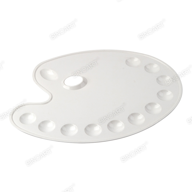 12 wells Plastic palette 27x35cm Oval Shaped White Palette