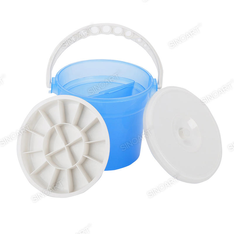 17.5x15.5cm Plastic brush washer with lid tote palette