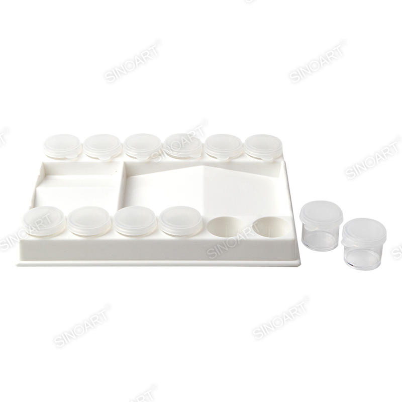 20.4x15.5x3cm Plastic palette White Rectangular With 12 bottles With 12 bottles Palette