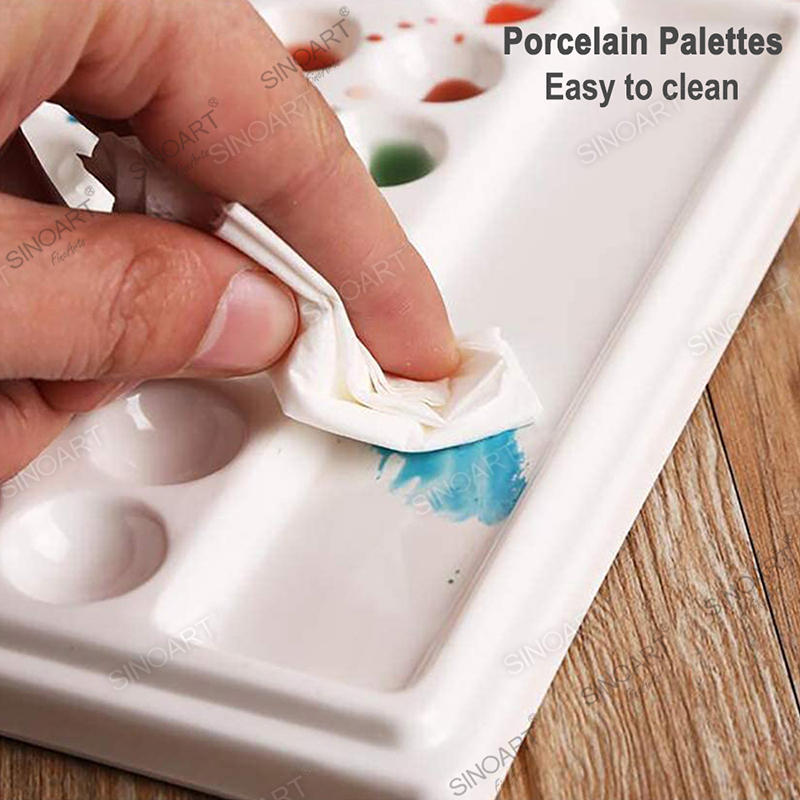 10 wells Artist Ceramic Palettes 11x19cm Rectangle Palette 
