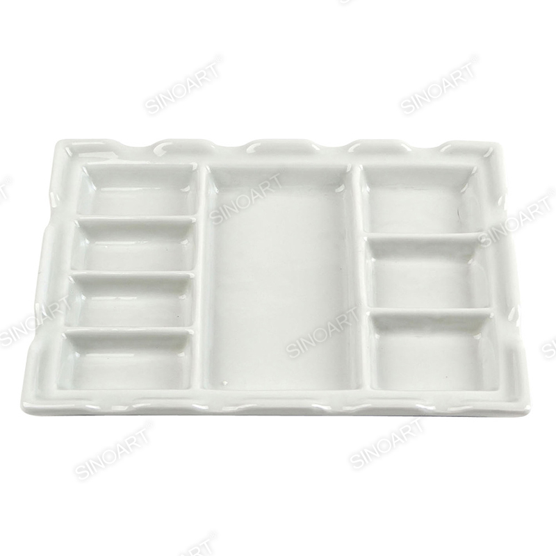 17.5x23.5cm Artist Ceramic Palettes 8 wells Rectangle Palette 