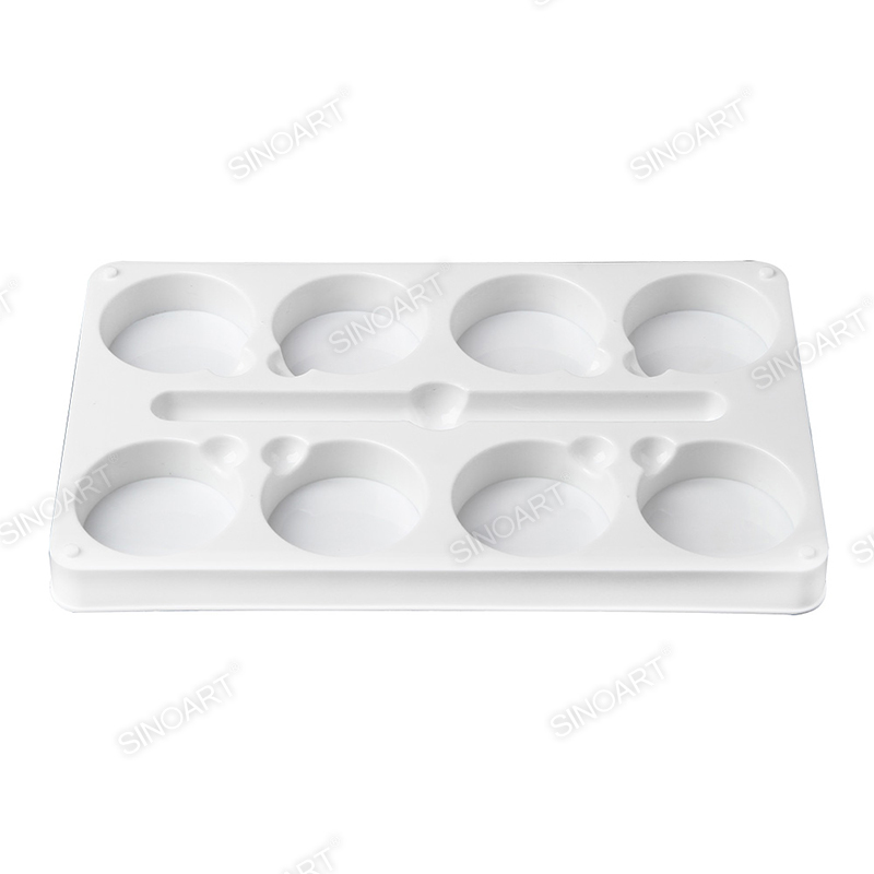9 wells Plastic Palette 28.7x17.5cm White Rectangle Palette