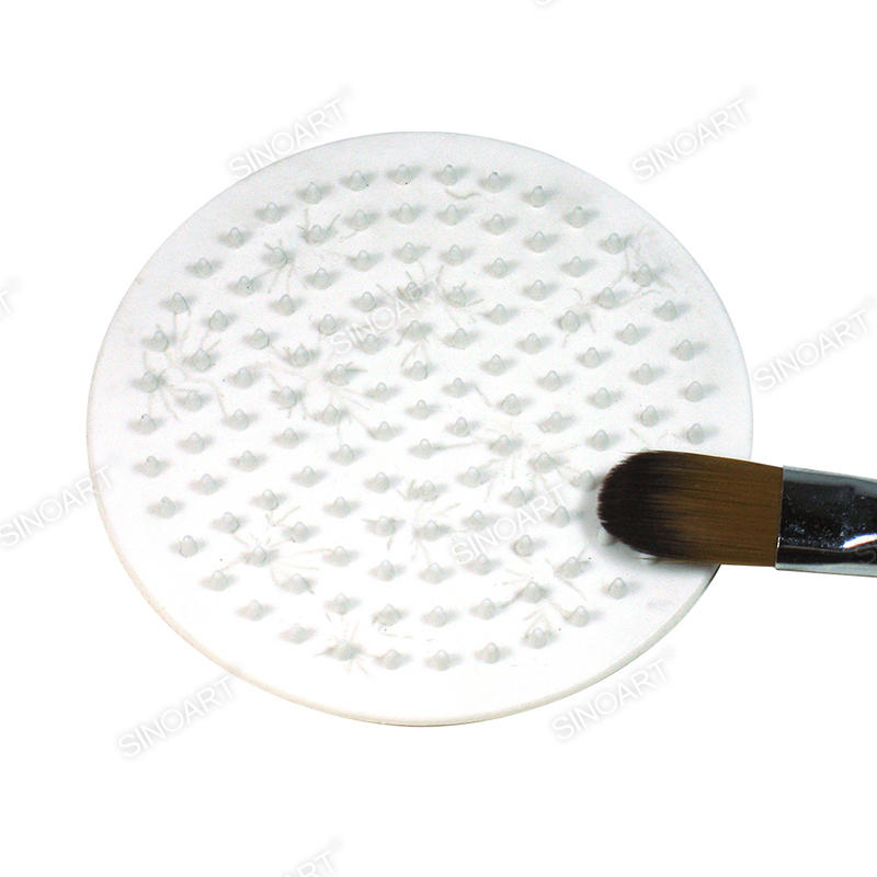 Dia. 8cm Plastic deep brush cleaner Round White palette