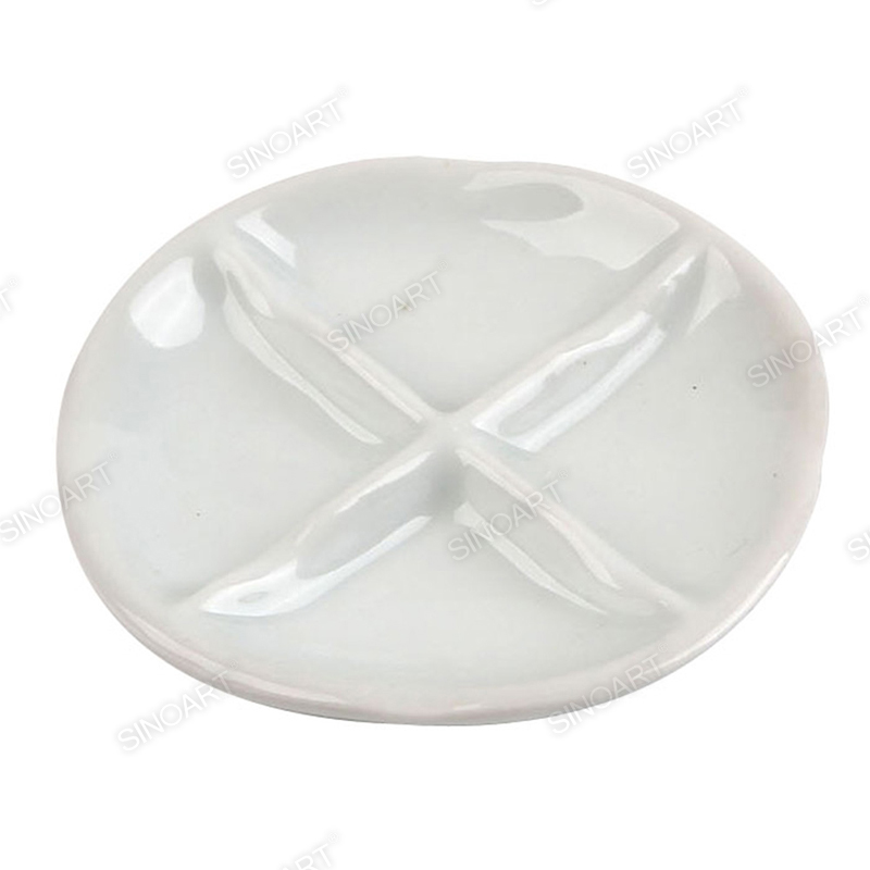 4 wells Artist Ceramic Palettes Dia.8cm Round Palette