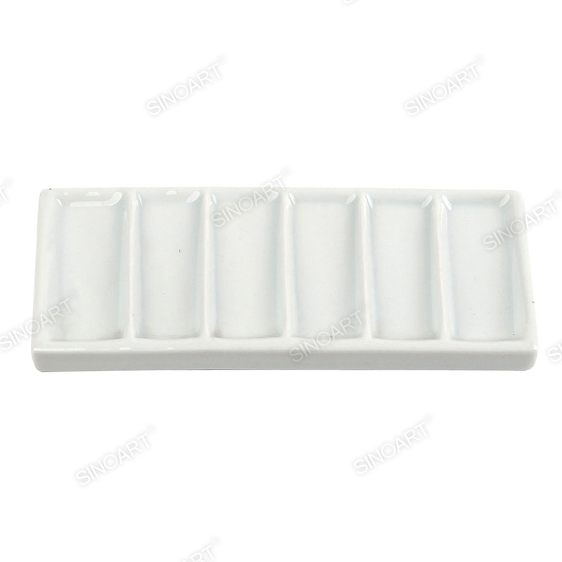19.5x7.5cm Artist Ceramic Palettes 6 wells Rectangle Palette