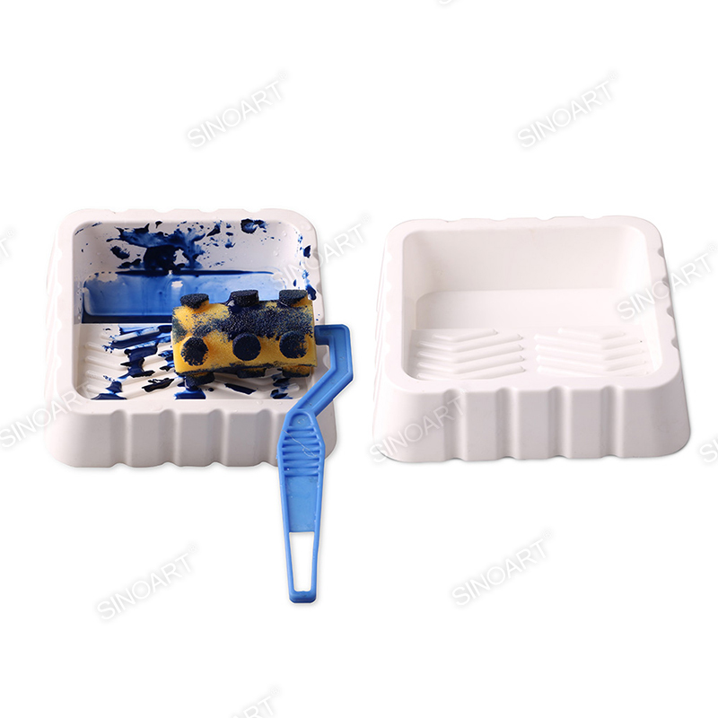 15.5x15.5x4cm Plastic Tray Square White Palette