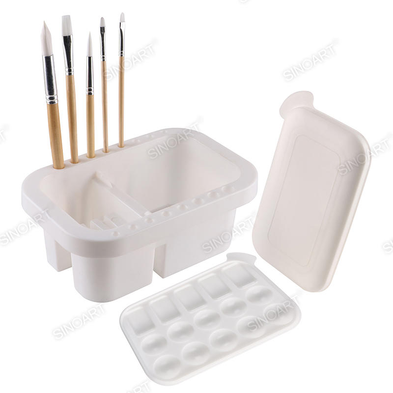 23x15x10.5Hcm Plastic Brush Washer With a palette and a cover 