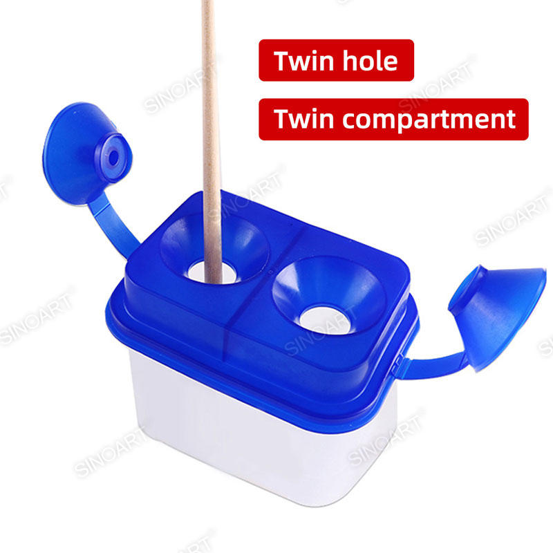 7.5x10.5x9Hcm Plastic Brush Washer Twin hole 