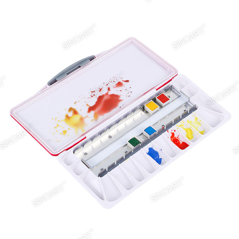 16 wells Airtight Plastic Palette 13.4x27cm With metal tray palette