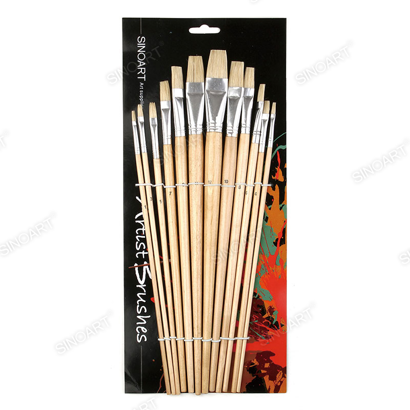 brass or aluminum Artist Bristle Brush High quality bristle Acrylic & Oil Brush