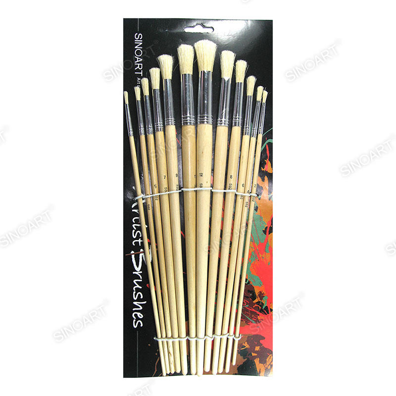 brass or aluminum Artist Bristle Brush High quality bristle Acrylic & Oil Brush