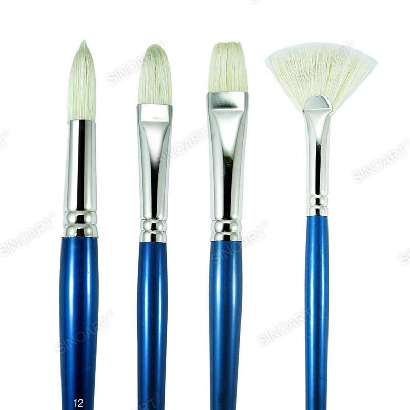 Fan Senior Chungqing Bristle brush long handle Brass ferrule Acrylic & Oil Brush