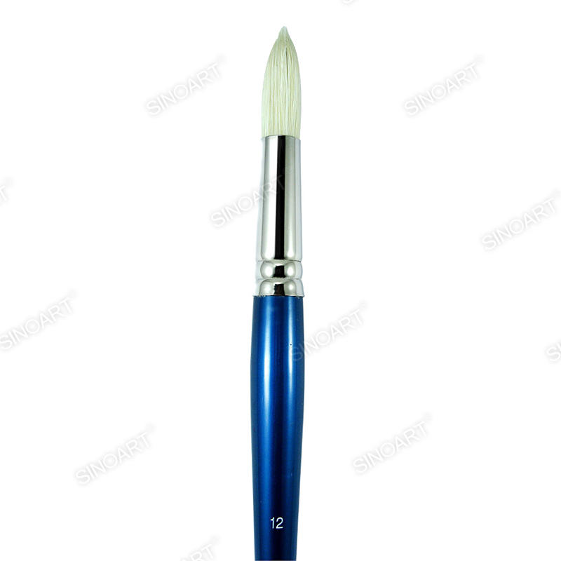 Round Senior Chungqing Bristle brush long handle Brass ferrule Acrylic & Oil Brush
