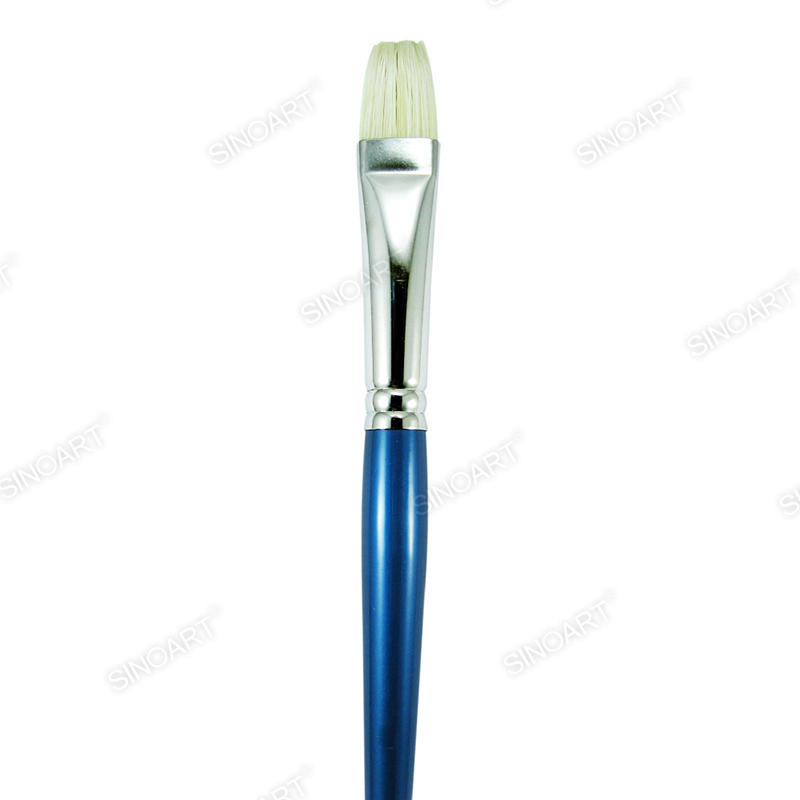 Flat Senior Chungqing Bristle brush long handle Brass ferrule Acrylic & Oil Brush
