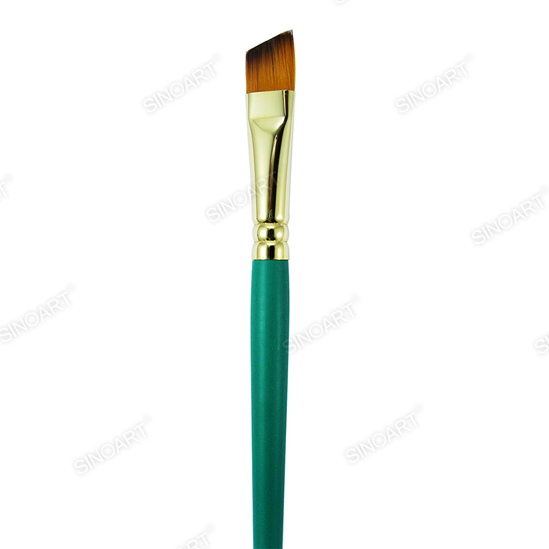 Brass golden ferrule Nylon Artist watercolor brushes Green short handle Mix Media Brush