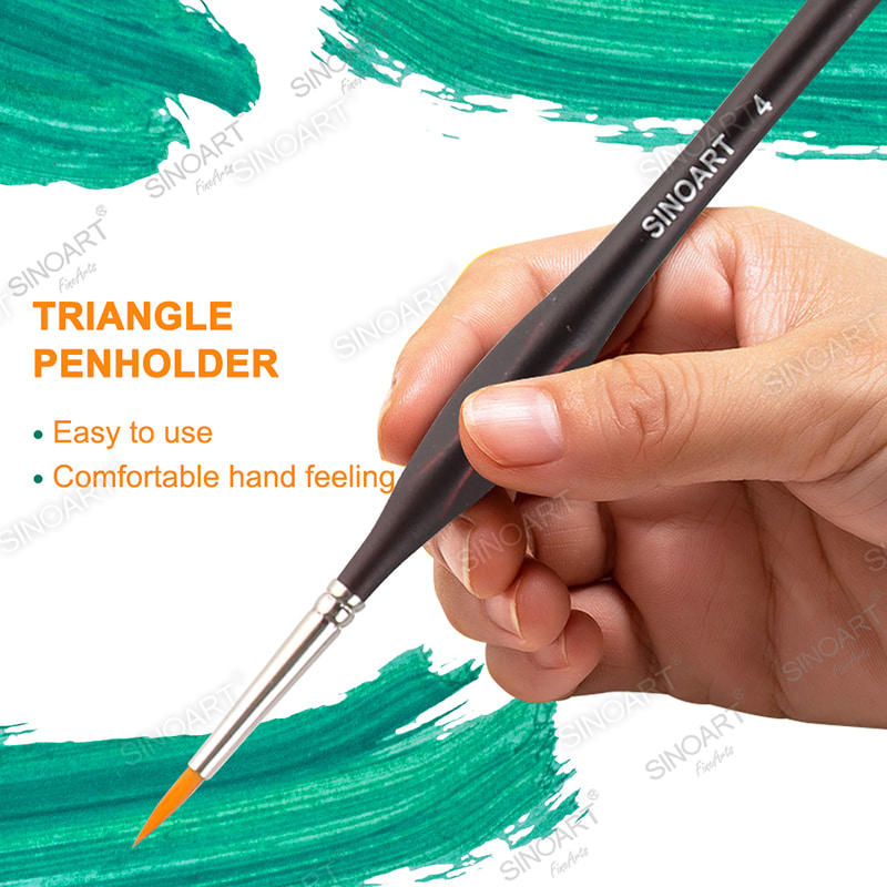 Triangle brown short handle Artist nylon brush Mix Media Brush