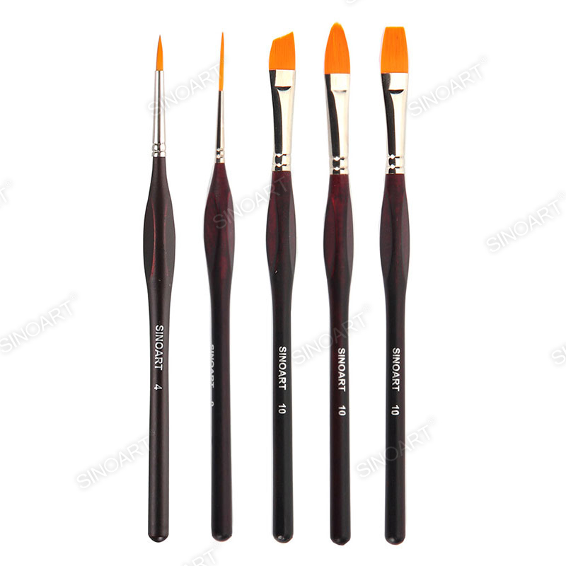 Triangle brown short handle Artist nylon brush Mix Media Brush