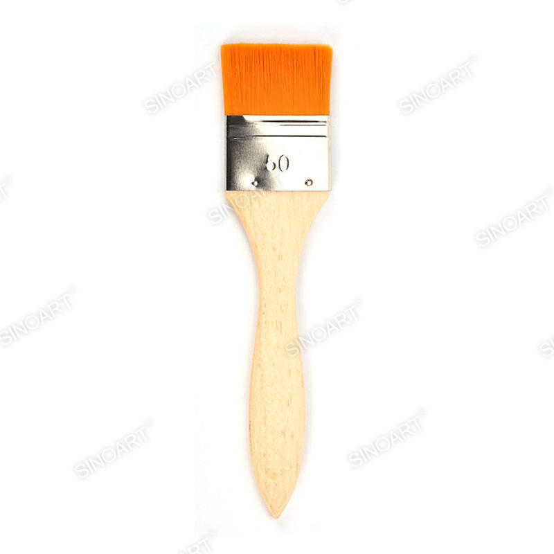Wooden handle Artist Nylon Brush Brass ferrule Mix Media Brush