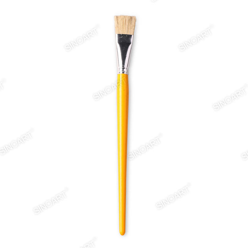 Natural bristle hair Artist Bristle Brush long handle flat Acrylic & Oil Brush