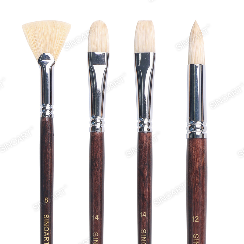 Natural Chungking Hog Bristle Oil/Acrylic Artist Brush long handle Acrylic & Oil Brush