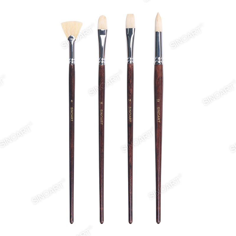 Natural Chungking Hog Bristle Oil/Acrylic Artist Brush long handle Acrylic & Oil Brush