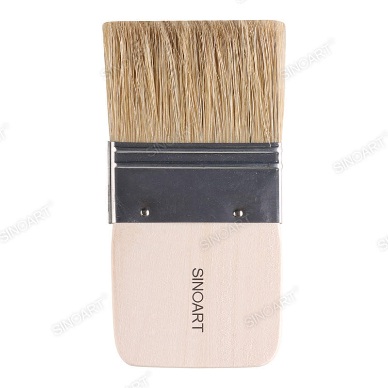 Hog bristle Artist Wash Paint Brush Short wooden handle Acrylic & Oil Brush